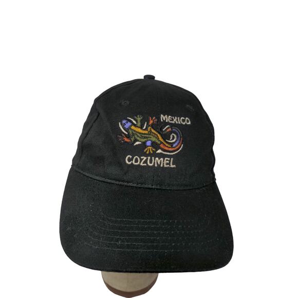 Cozumel Mexico Strapback Hat Black Embroidered Lizard Logo DKPS Gorras - Picture 1 of 10